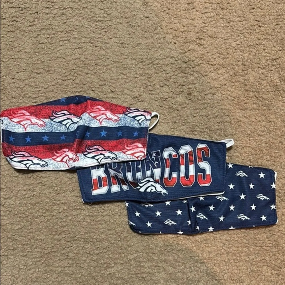 NFL Denver Broncos Face Masks - Red, Blue, White 🌙